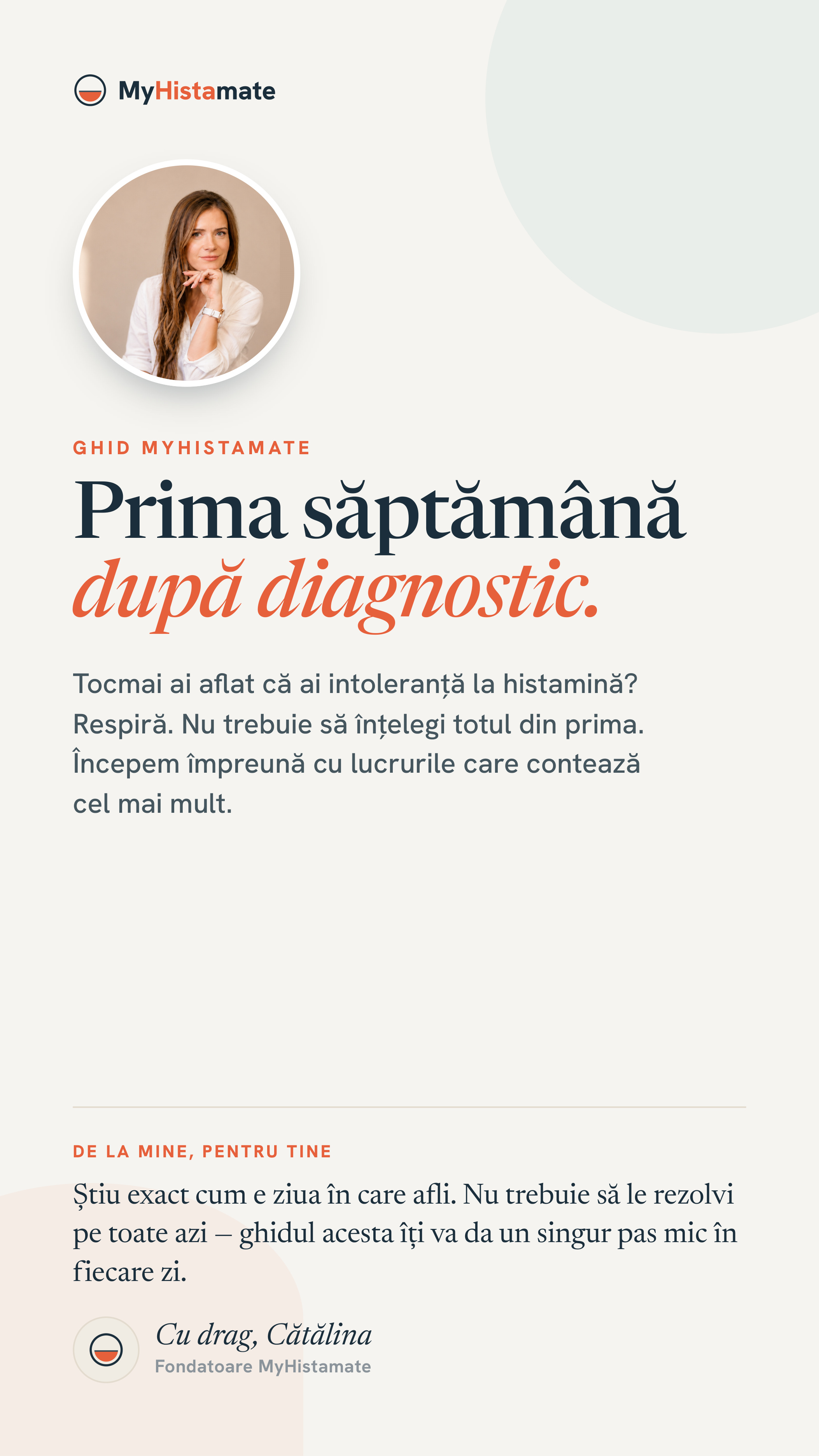 Coperta ghidului Prima săptămână după diagnostic